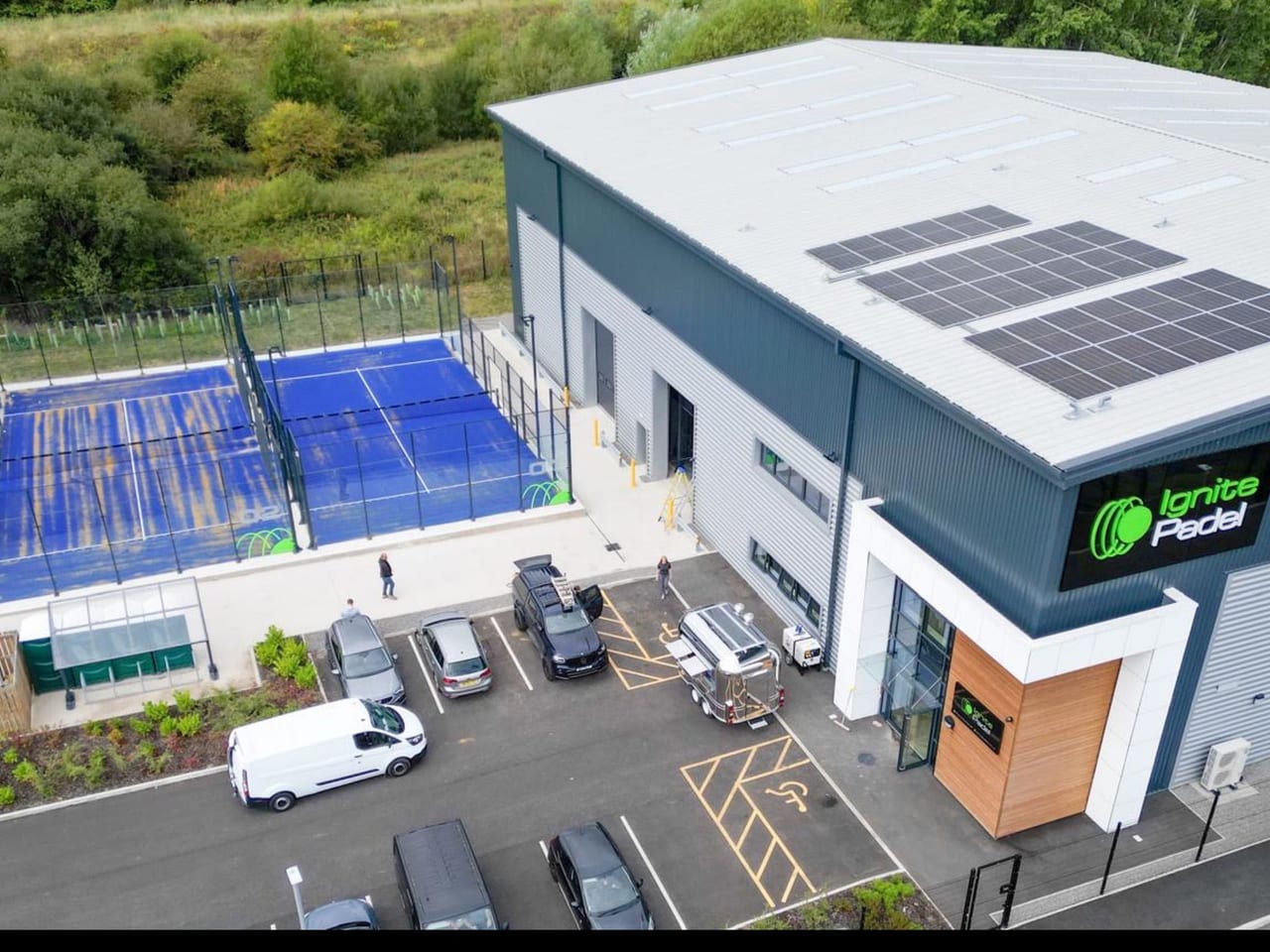 Indoor padel courts at Ignite Padel, Cheshire Oaks