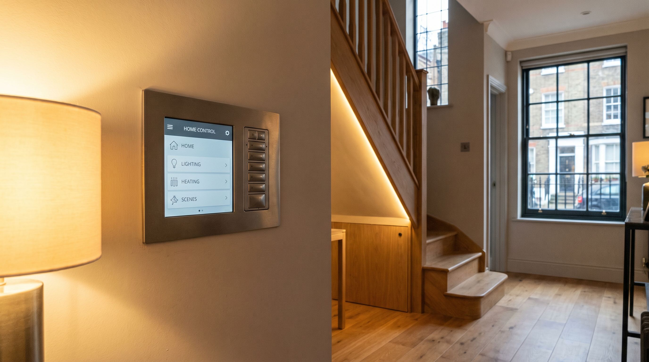 Smart home control panel with UK lighting integration